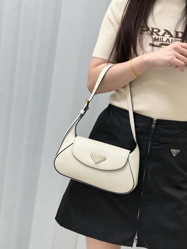 Prada Small leather shoulder bag 1BD358 White