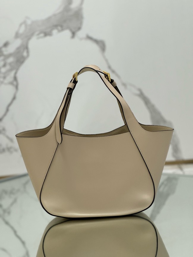 Prada medium leather tote bag 1BG483 Travertine