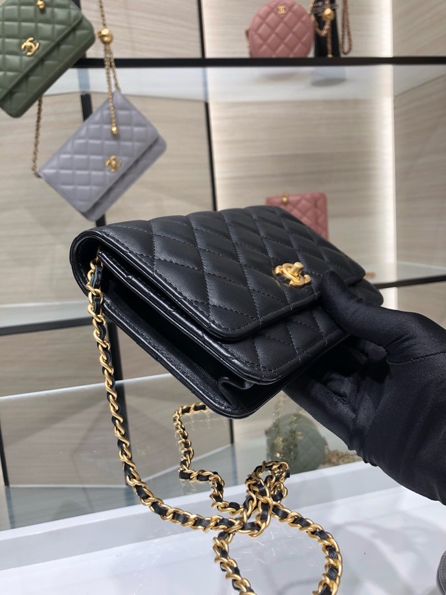 Chanel CLASSIC WALLET ON CHAIN AP1450 black