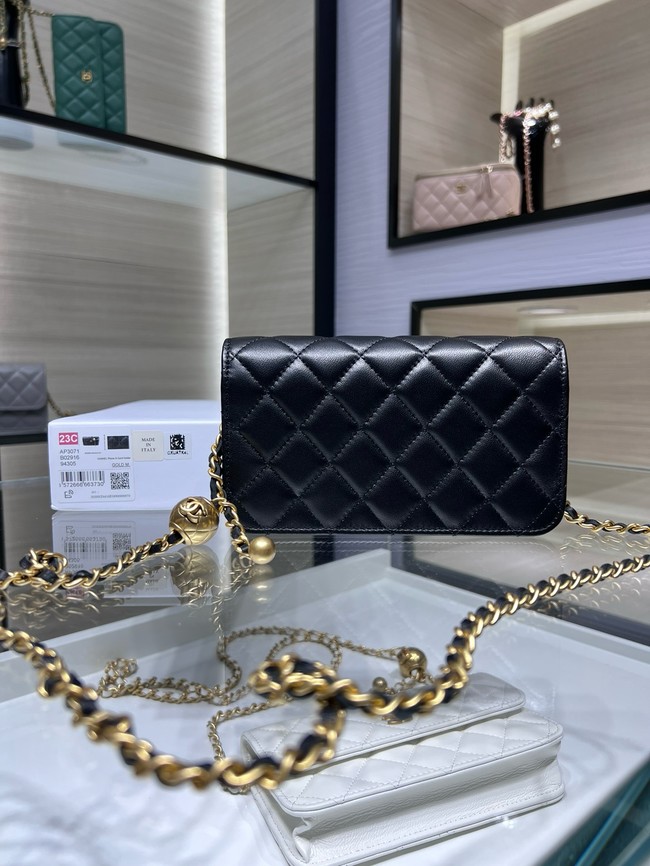 Chanel CLASSIC WALLET ON CHAIN AP3071 black