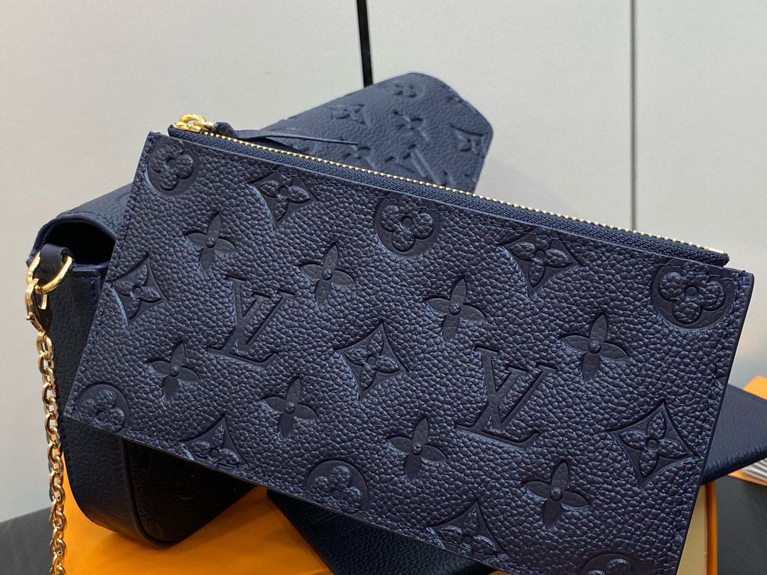 Louis Vuitton Monogram Empreinte Felicie Pochette M64065 M83589 Navy