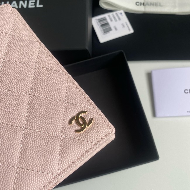 Chanel Calfskin Leather & Gold-Tone Metal Wallet B80385 pink