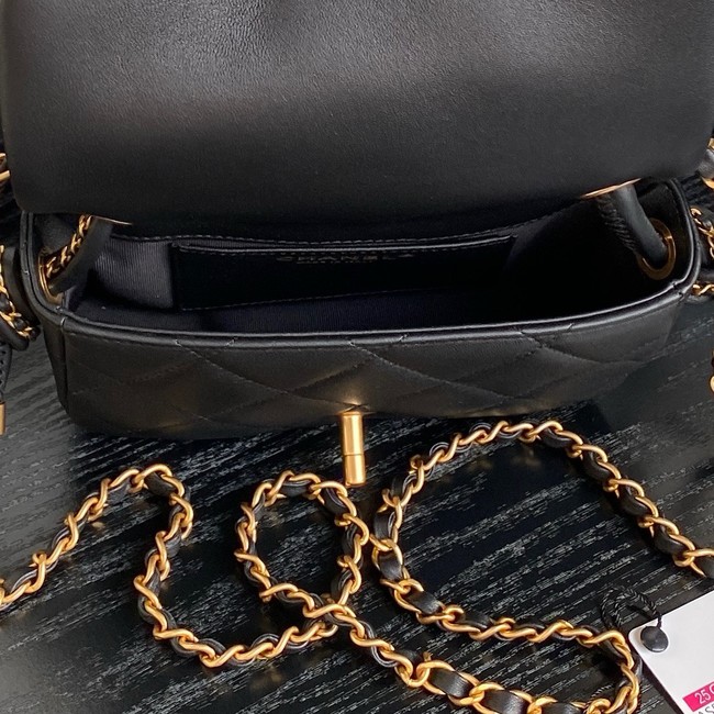 Chanel SMALL FLAP BAG WITH TOP HANDLE AS5298 BLACK