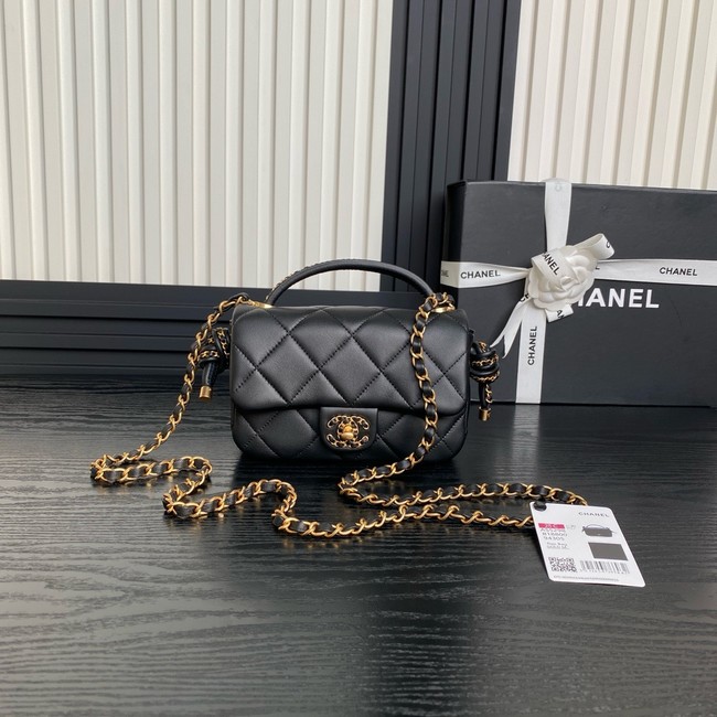 Chanel SMALL FLAP BAG WITH TOP HANDLE AS5298 BLACK