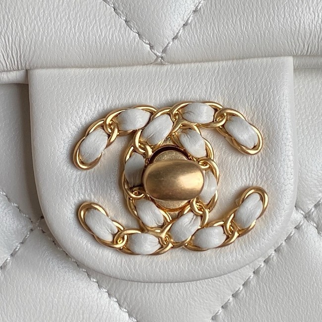 Chanel SMALL FLAP BAG WITH TOP HANDLE AS5298 WHITE