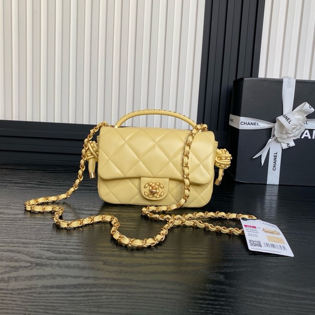 Chanel SMALL FLAP BAG WITH TOP HANDLE AS5298 YELLOW