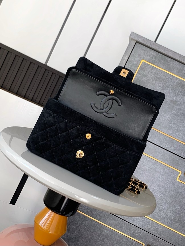 Chanel CLASSIC 11.12 HANDBAG velvet 1112 Black