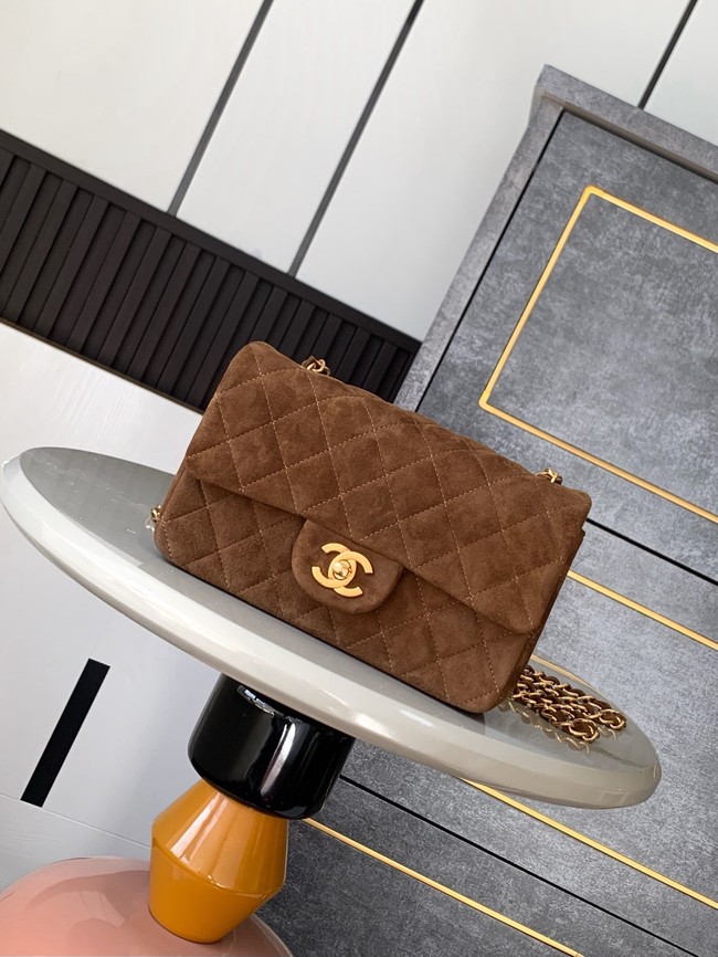 Chanel CLASSIC 11.12 SMALL HANDBAG velvet 1116 BROWN