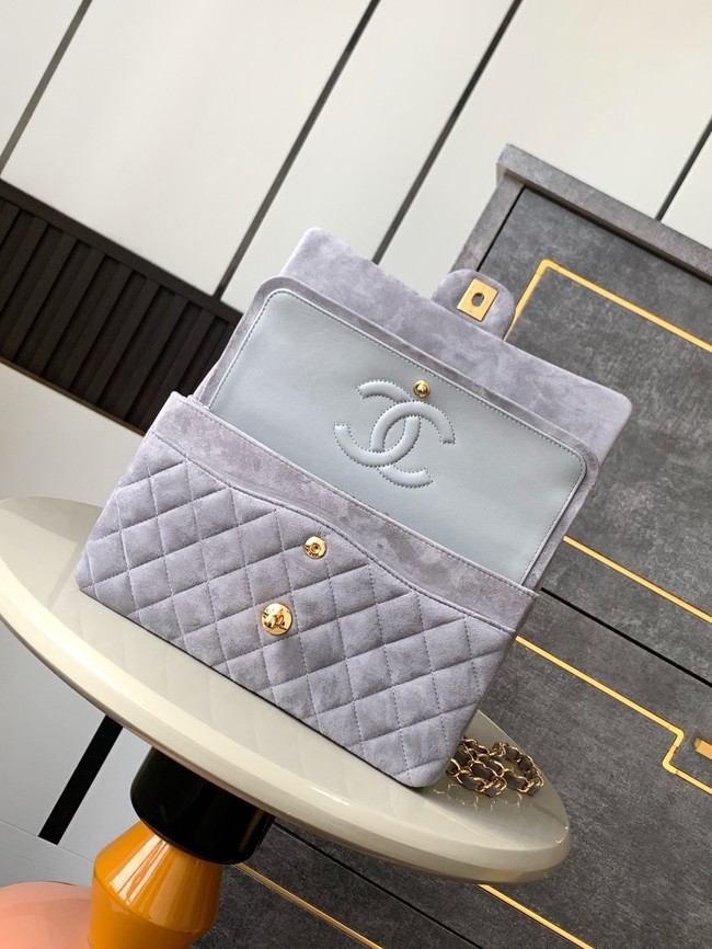 Chanel CLASSIC 11.12 HANDBAG velvet 1112 gray