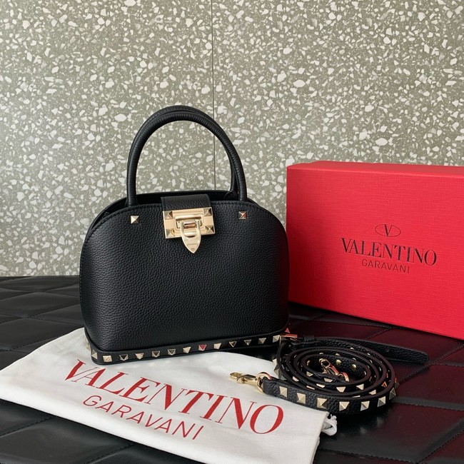 VALENTINO ROCKSTUD small grained calfskin handbag WB0Q69 black