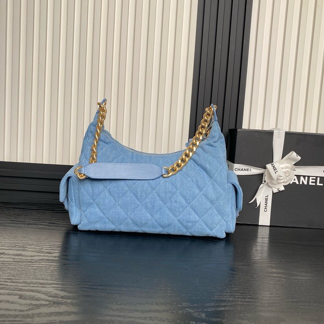 Chanel HOBO BAG Washed Denim AS5338 Blue