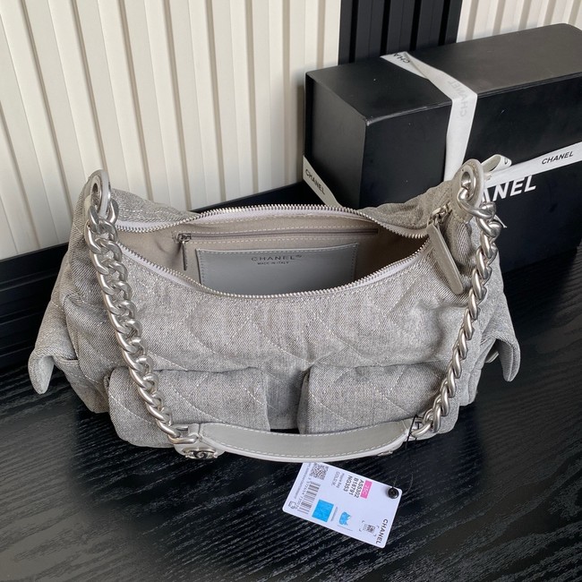 Chanel HOBO BAG Washed Denim AS5338 gray