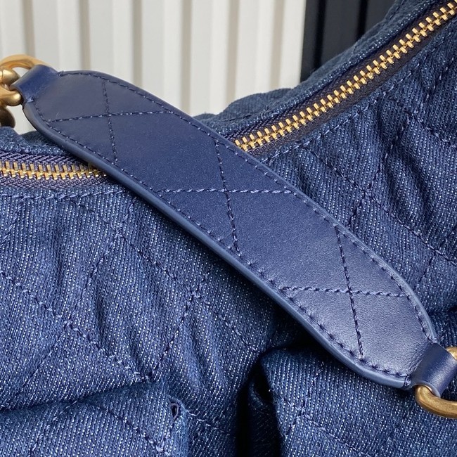 Chanel MAXI HOBO BAG Washed Denim AS5338 dark Blue