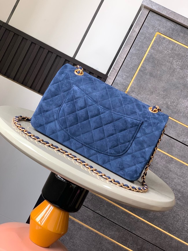 Chanel CLASSIC 11.12 HANDBAG velvet 1112 blue