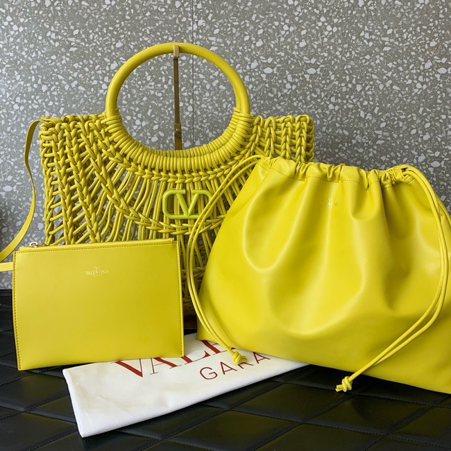 VALENTINO Mini VLOGO calfskin bag 0997 yellow