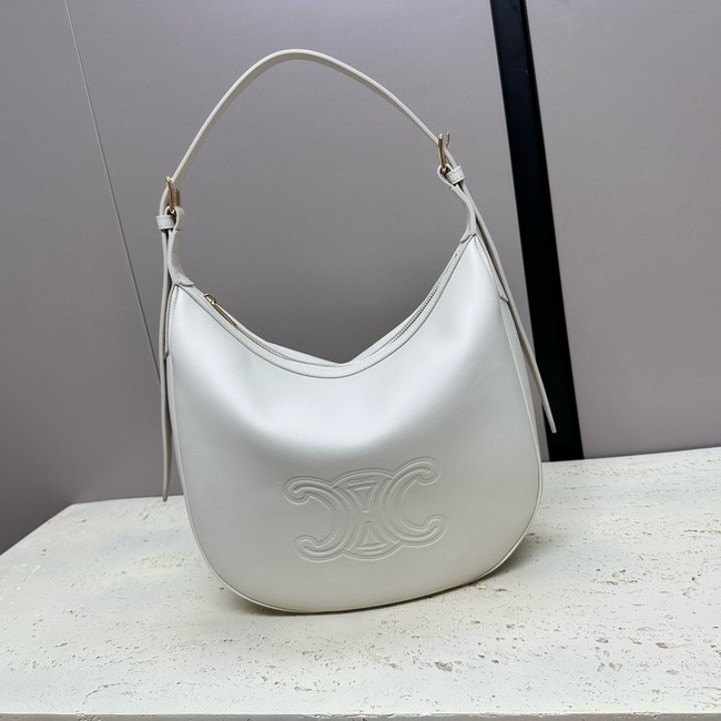 Celine MEDIUM HELOÏSE BAG CUIR TRIOMPHE IN SUPPLE CALFSKIN 114712 WHITE COTTON