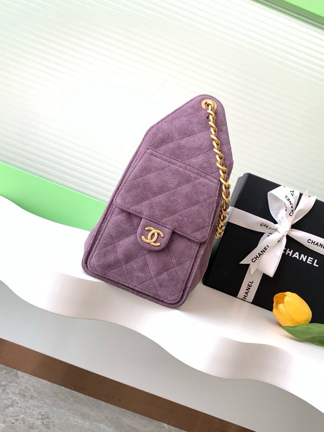 Chanel SUEDE HOBO BAG AS5293 Purple