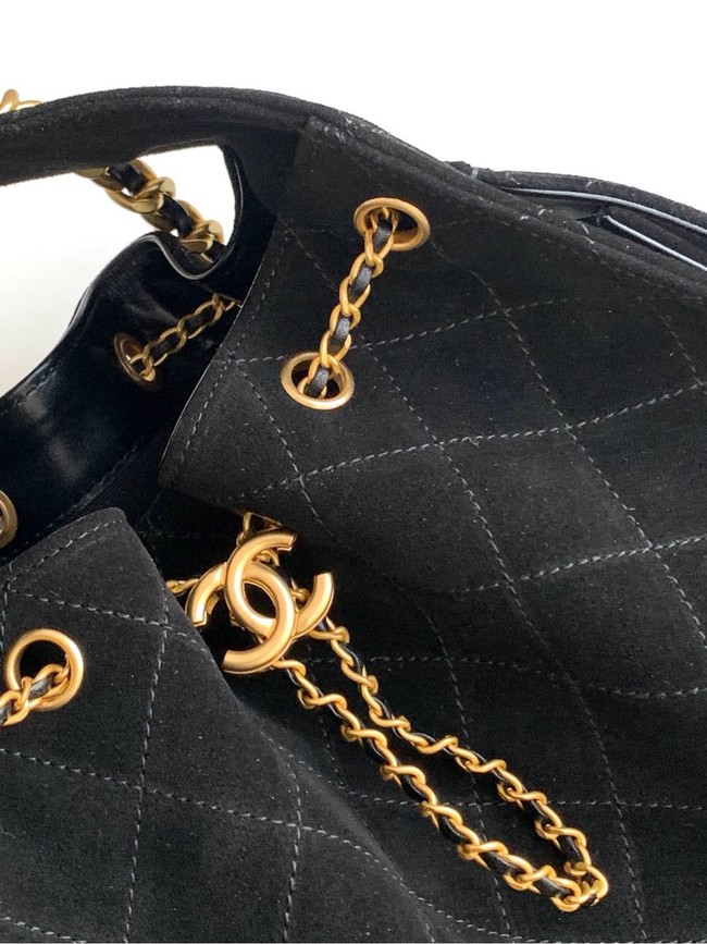 Chanel SUEDE HOBO BAG AS5293 black