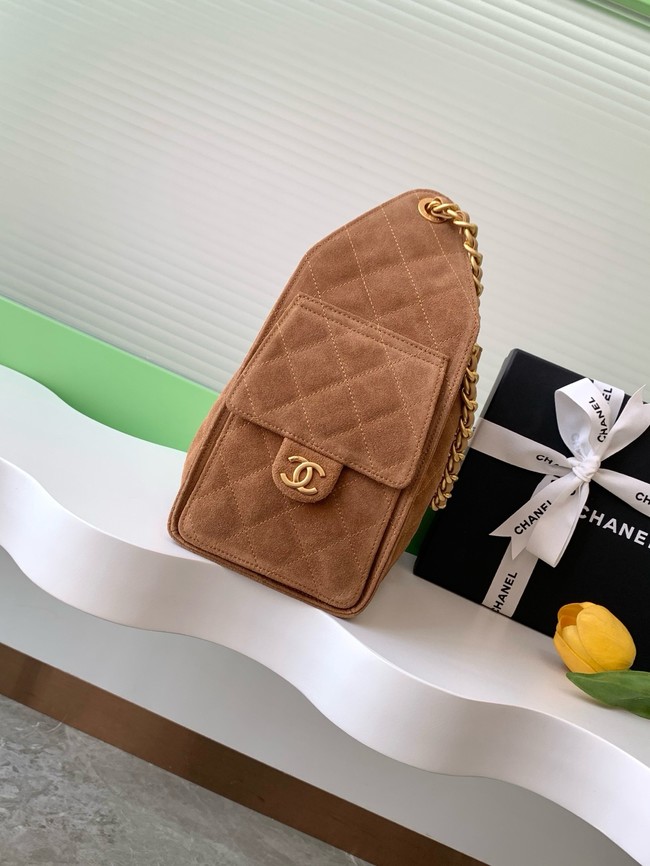 Chanel SUEDE HOBO BAG AS5293 brown