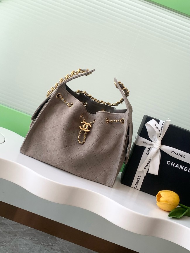 Chanel SUEDE HOBO BAG AS5293 dark gray