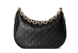 Gucci GG EMBLEM MEDIUM SHOULDER BAG 820453 black