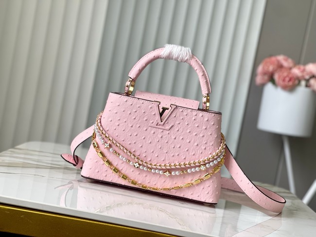 Louis Vuitton Ostrich Capucines BB M12345 pink