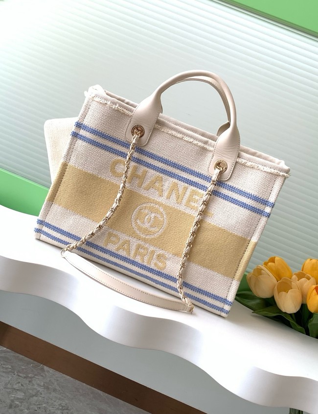 Chanel SHOPPING BAG Cotton Canvas AS3351 Yellow