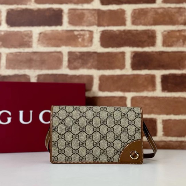 Gucci GG EMBLEM SUPER MINI SHOULDER BAG 820688 Brown