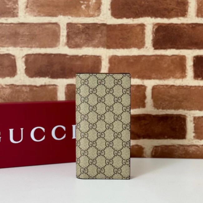 Gucci GG AROUND WALLET GG Monogram coated fabric 818955 brown