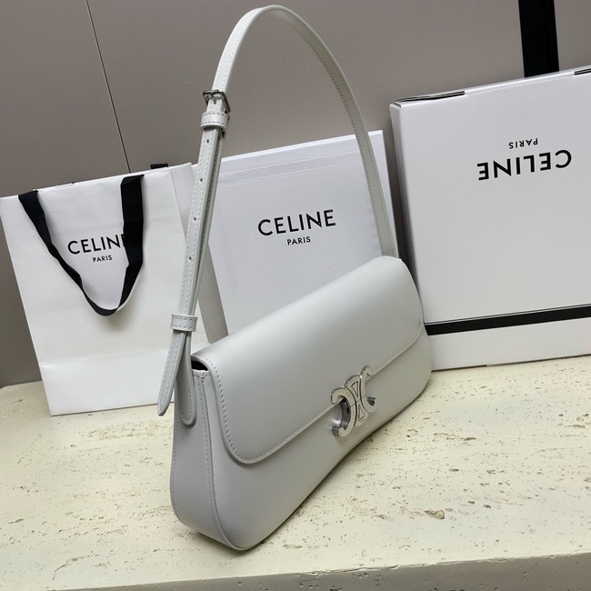 Celine MEDIUM CELINE LOLA BAG IN SHINY CALFSKIN 115533 BLANC DE BLANC