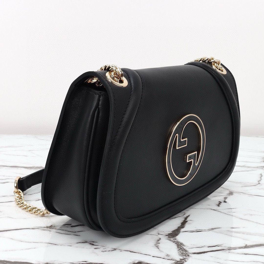 GUCCI BLONDIE SMALL SHOULDER Original Leather Bag 815715 black