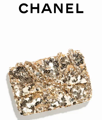 Chanel FLAP BAG Sequins & Gold-Tone Metal AS4561 Gold