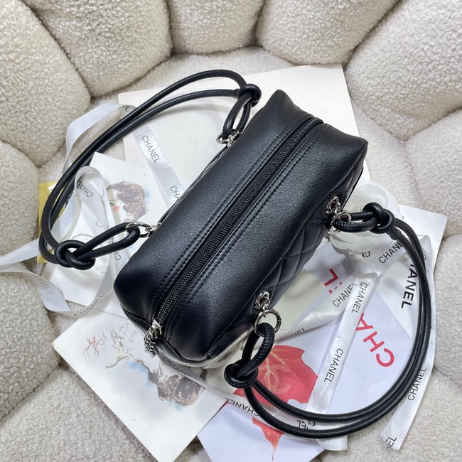 Chanel Sheepskin TOP HANDLE BAG AS8012 black&white