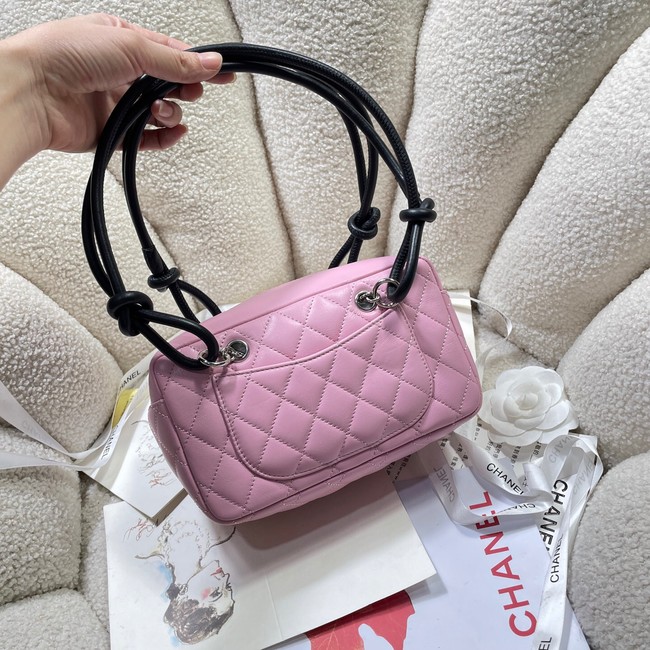 Chanel Sheepskin TOP HANDLE BAG AS8012 pink&black