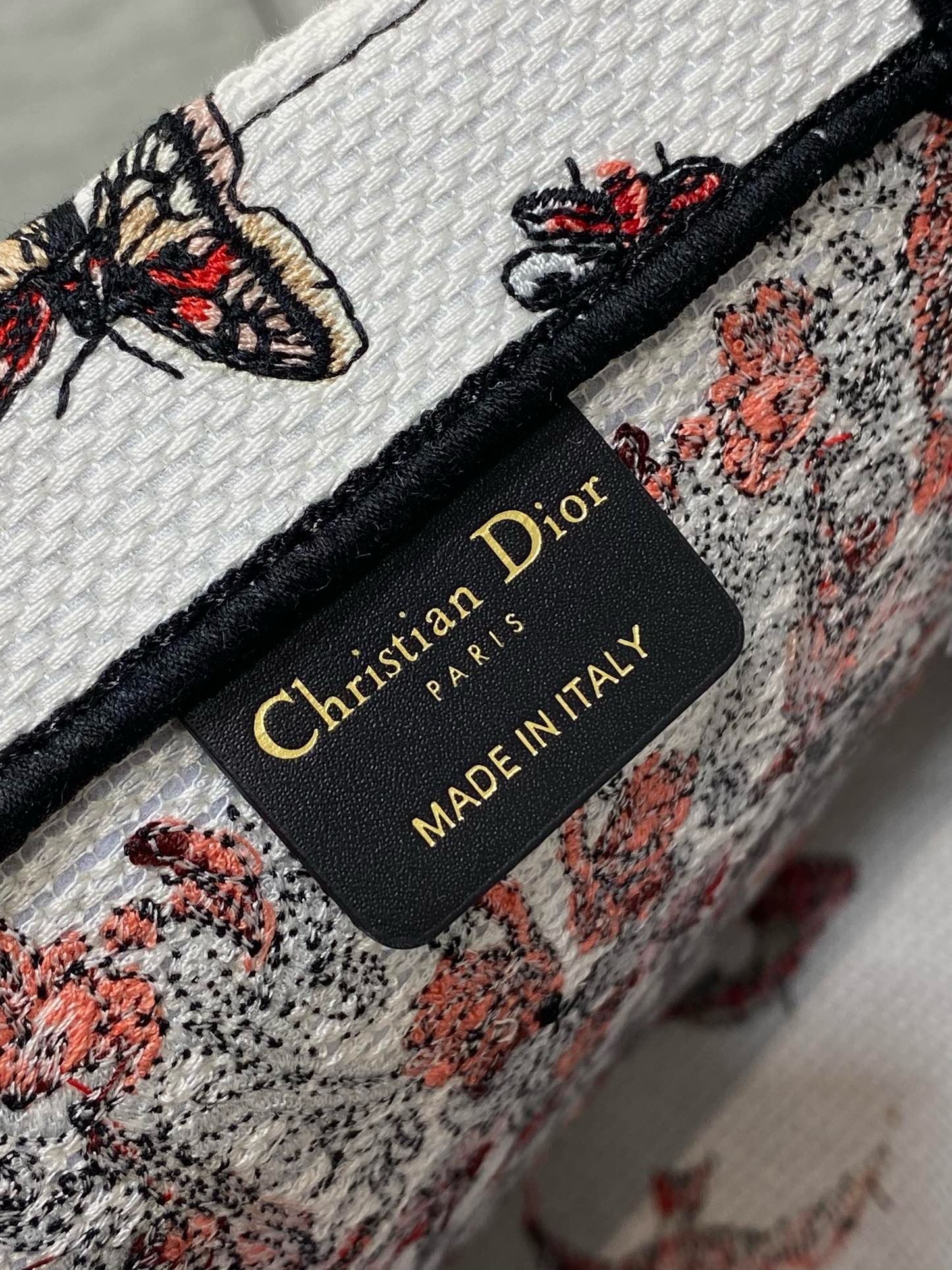 Small Dior Book Tote Latte Embroidery with Multicolor M1265Z