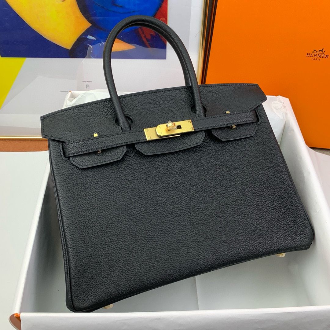 Hermes Birkin Tote Bag Original Togo Leather BK35 Black