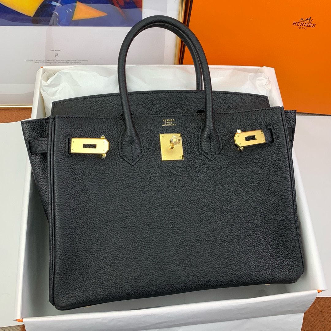 Hermes Birkin Tote Bag Original Togo Leather BK35 Black