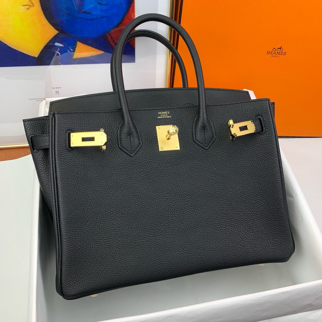 Hermes Birkin Tote Bag Original Togo Leather BK35 Black