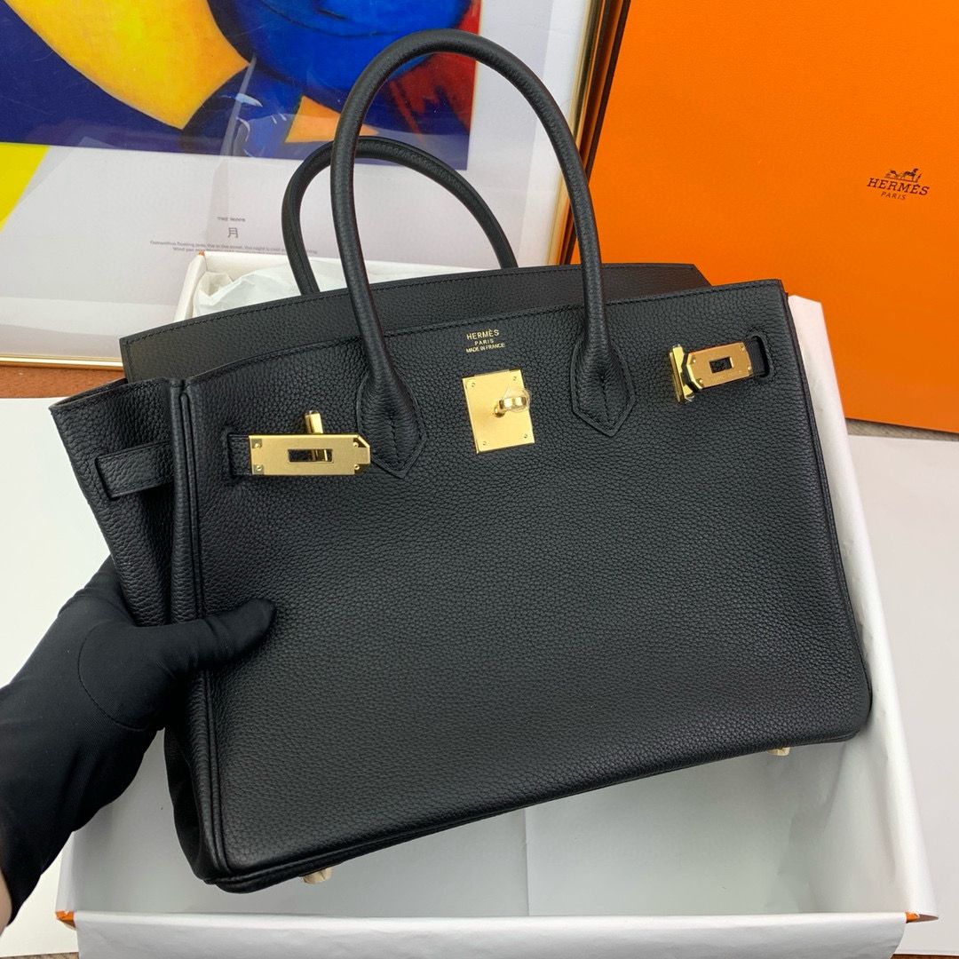 Hermes Birkin Tote Bag Original Togo Leather BK35 Black