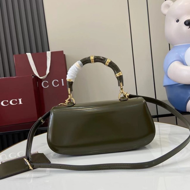 GUCCI BAMBOO DIVA MEDIUM BAG 827750 Forest green