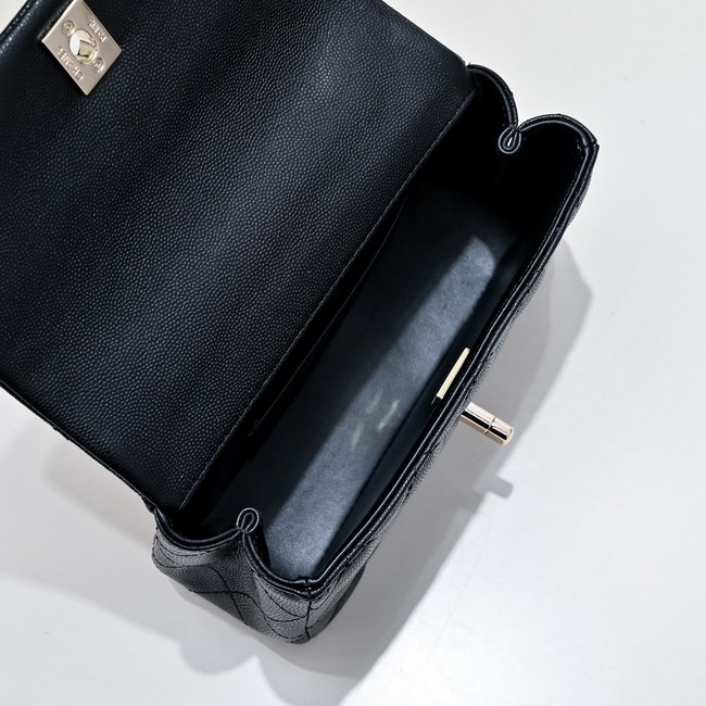 Chanel MINI FLAP BAG CLUTCH WITH CHAIN Gold-Tone Metal AS4591 black