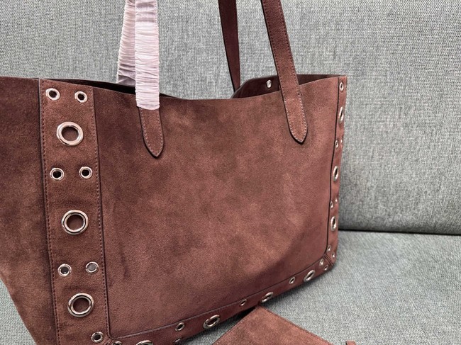 VALENTINO VLOGO velvet Shoulder Bag 3177 brown