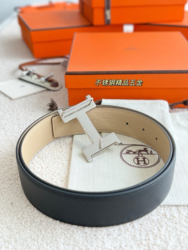 Hermes Epsom calfskin double-sided leather belt 65992