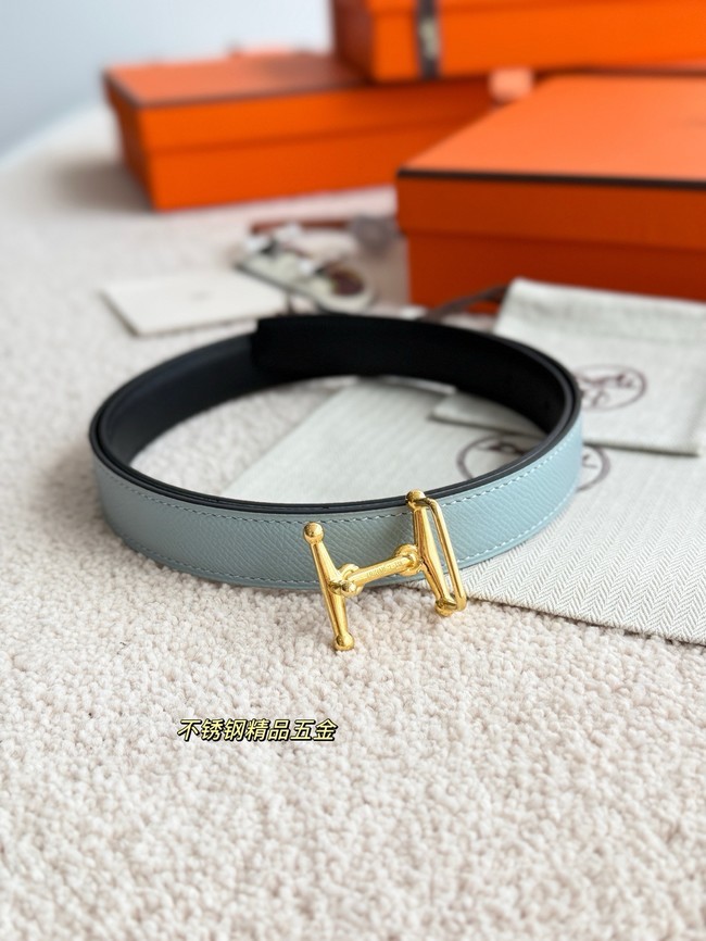 Hermes Epsom calfskin double-sided leather belt 65996