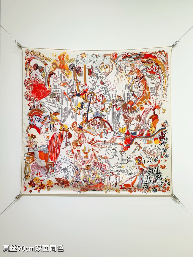 Hermes Shawl Cashmere and Silk Jacquard KY093