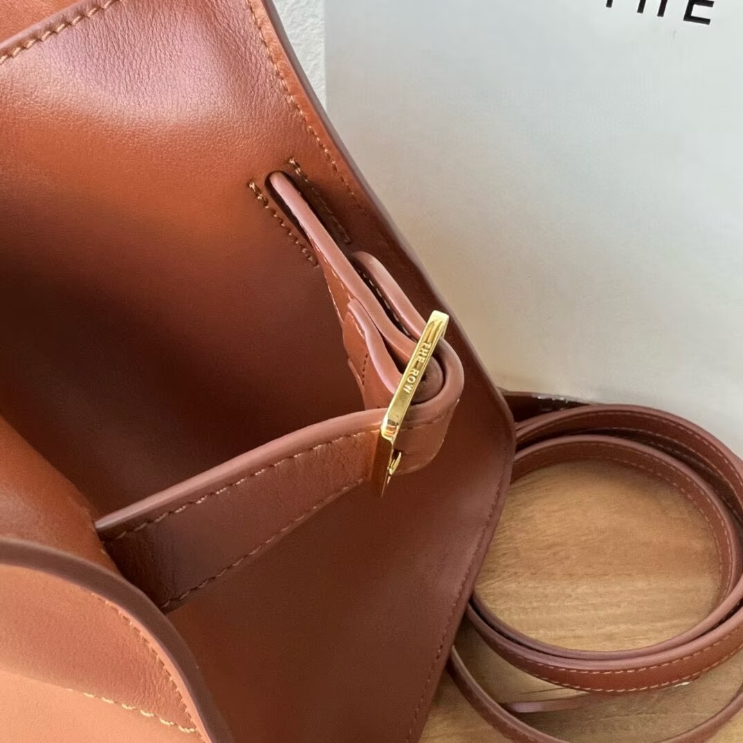 The Row Original Leather Handle Bag R70992 Brown