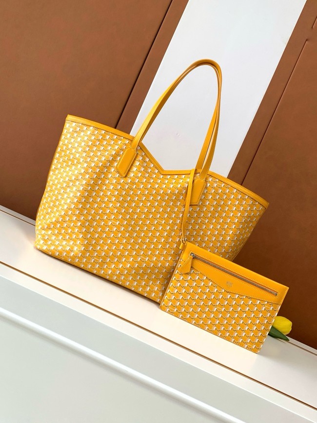 Goyard Calfskin Leather Tote Bag GM 3365 yellow
