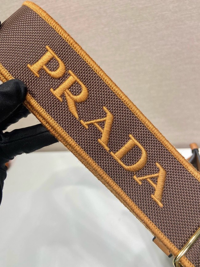 Prada Leather bag with shoulder strap 1BC073 Caramel