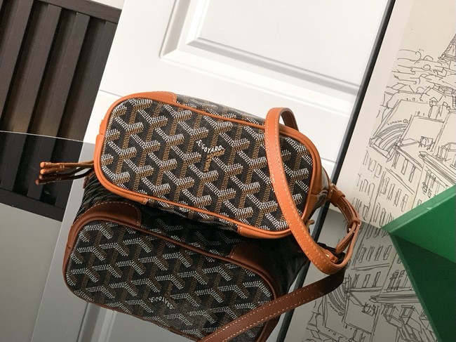 Goyard Calfskin Leather Tote Bag PM 00249 black&brown