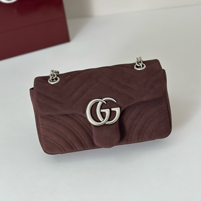 Gucci GG Marmont small shoulder bag 837280 Variation dusty blue suede